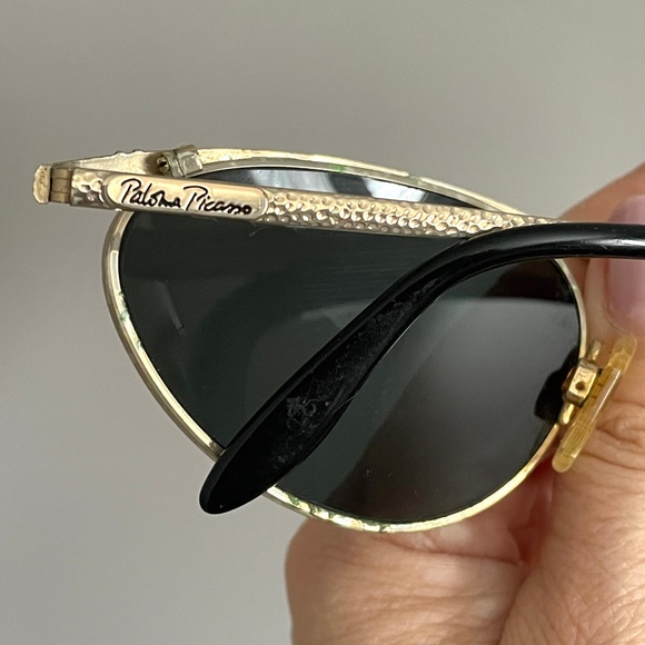 Vintage Paloma Picasso Light Gold Oval Cat Eye Sunglasses - made in Germany - Picture 11 of 13
